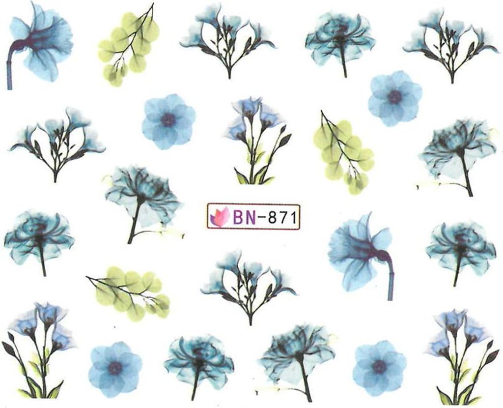 Aquarell Nagelsticker Blumen BN-871