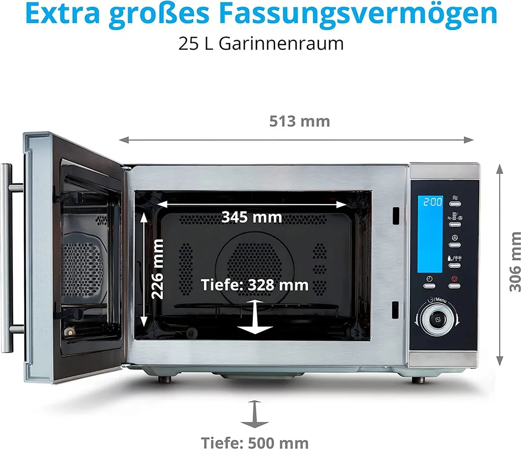 MEDION MD 15501 Micro-ondes 4 en 1 Combiné 25L 900W avec Gril Argenté - 8