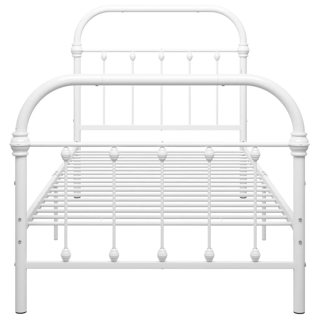Sommier en métal blanc 100x200 cm parfait pour chambre enfant ou invités