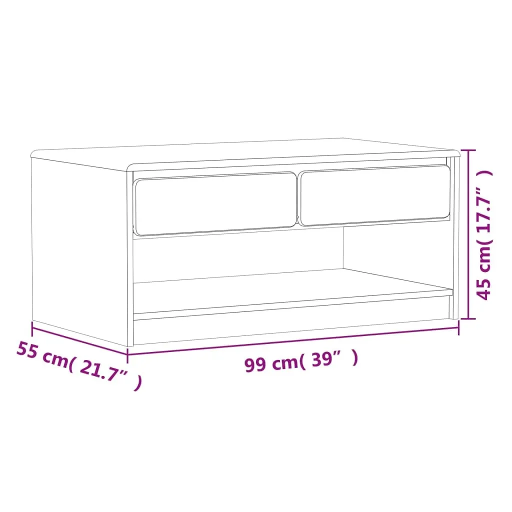 Table basse rectangulaire en bois massif SAUDA avec étagère basse - 13