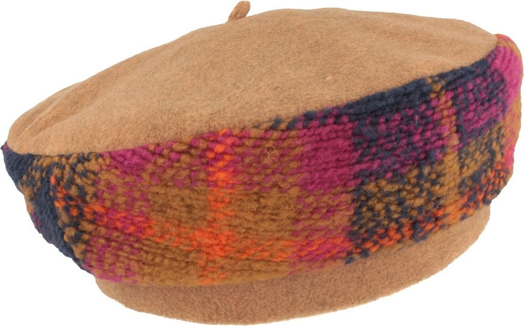 MtM warme Fleece Winter-Baskenmütze mit Multicolor Wollstoff
