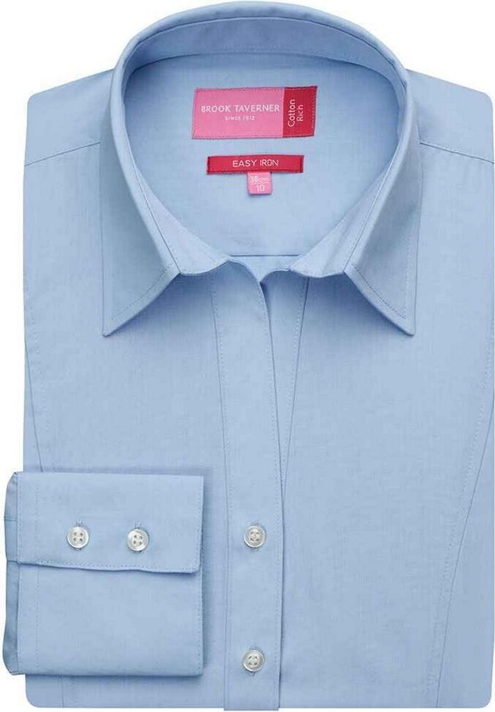 Brook Taverner - "Palena" Formelles Hemd für Damen Langärmlig PC7102 (42 DE) (Blau)