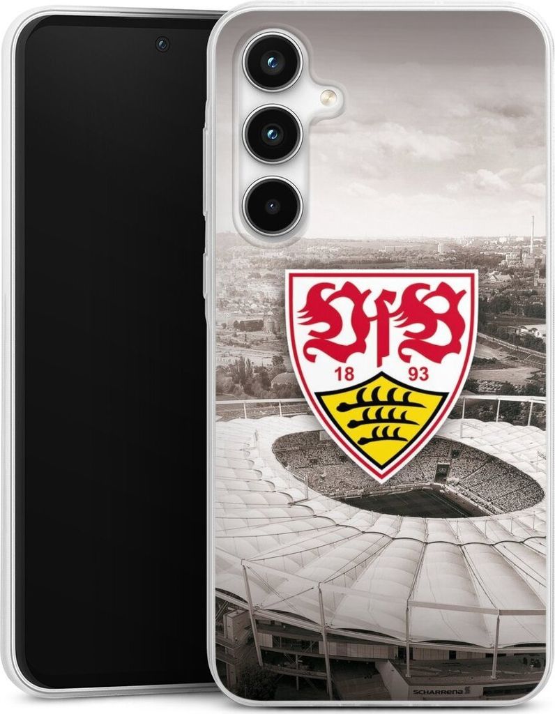 DeinDesign Slim Hülle für Samsung Galaxy A35 5G Silikon Case Ultra Dünn Handyhülle Offizielles Lizenzprodukt Stadion VfB Stuttgart