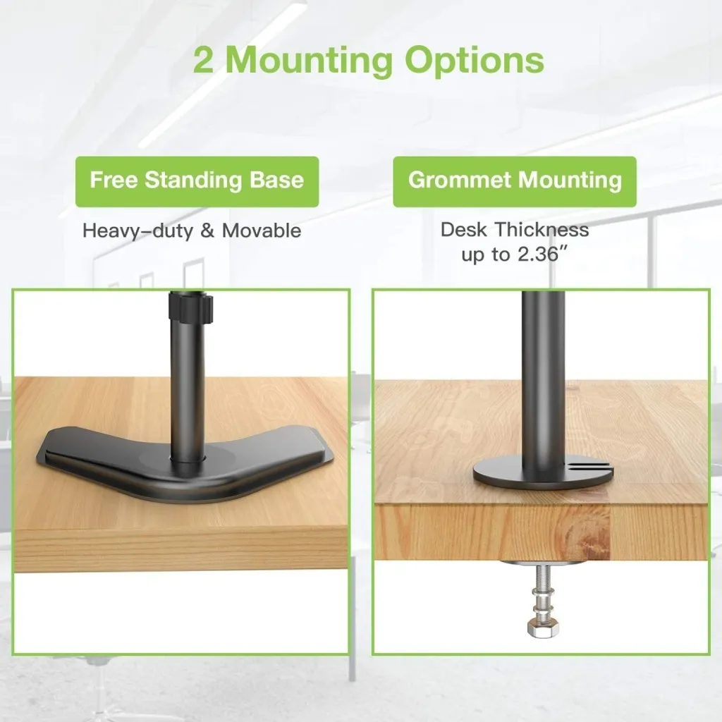 Support Écran de Bureau pour Moniteur 27'' Pied de Table Stable et Fixe