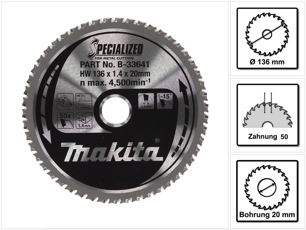 Makita Specialized - Kreissägeblatt - für Metall