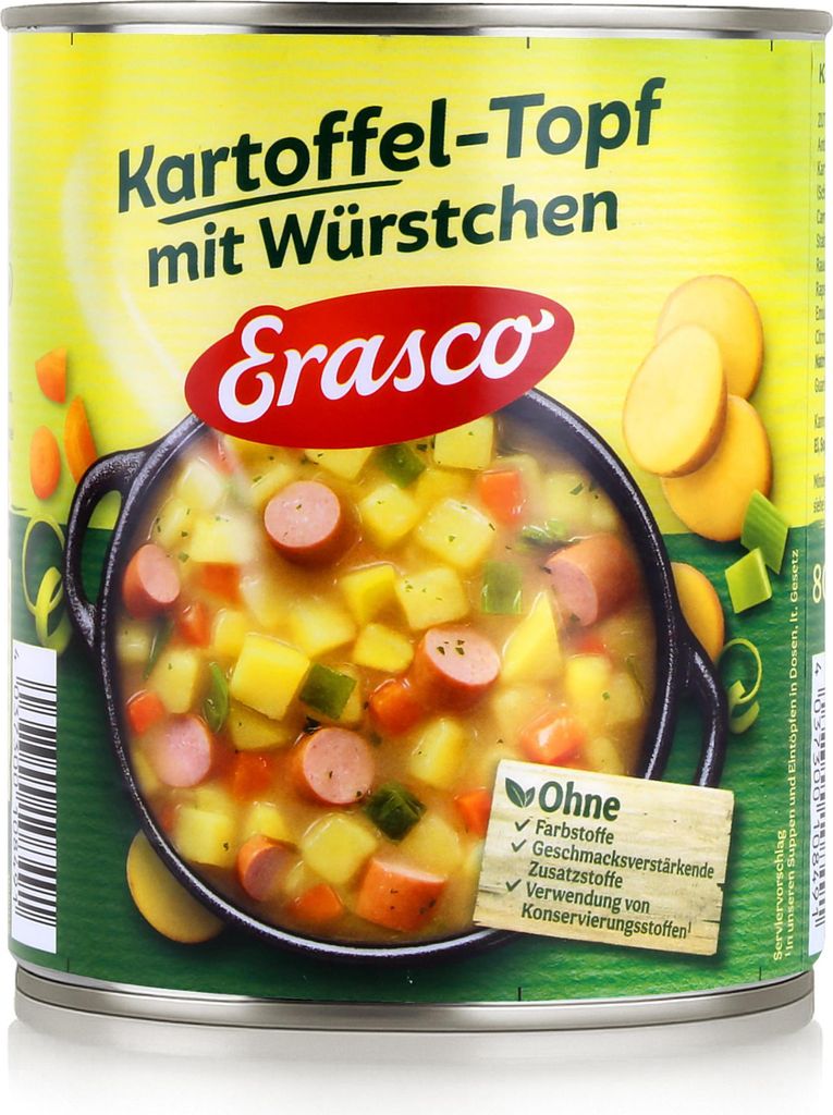 Erasco Kartoffel mit Würstchen Dosen-Eintopf 800,0 g Produktbild 