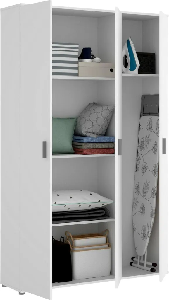 Armoire de Rangement Multi-usage Blanche 116 cm Aniello à 4 Tablettes - 5