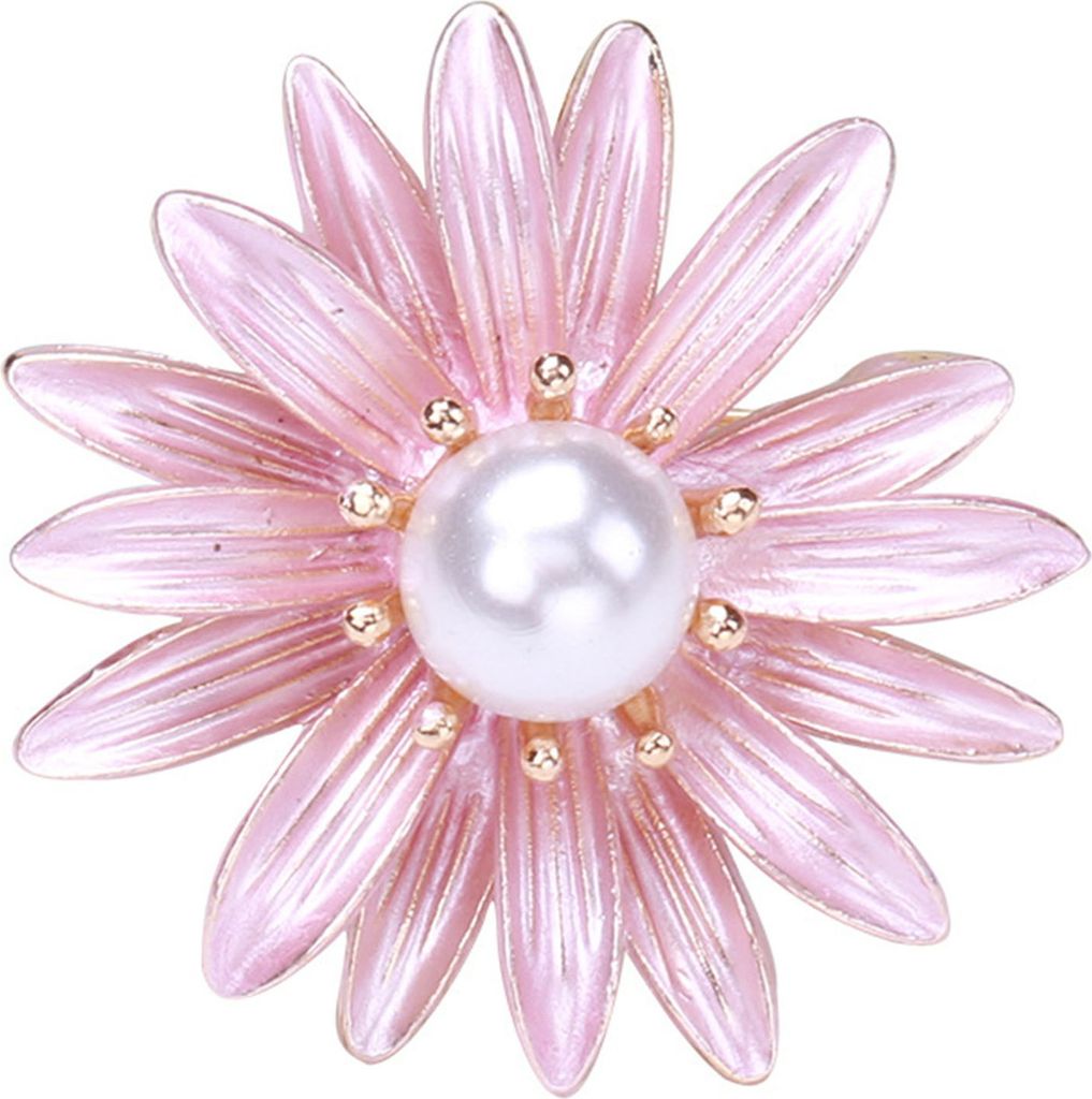 Elegante Brosche in Blumenform für Frauen, Kunstperlen-Dekor, Anstecknadel, Schal, Strickjacke, Mantel, Brosche, Emaille, einfaches Abzeichen, Sch...