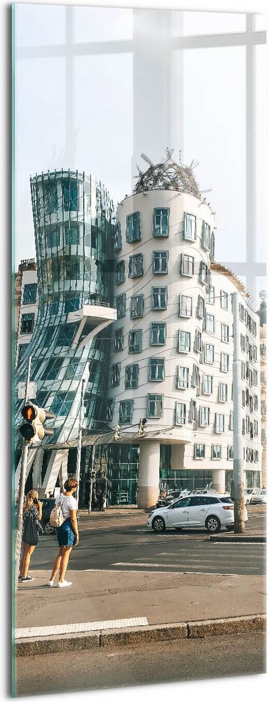 Designer Glasbild - Wandbild - Glas Bild - 50x125 cm - Tanzendes Haus Prag