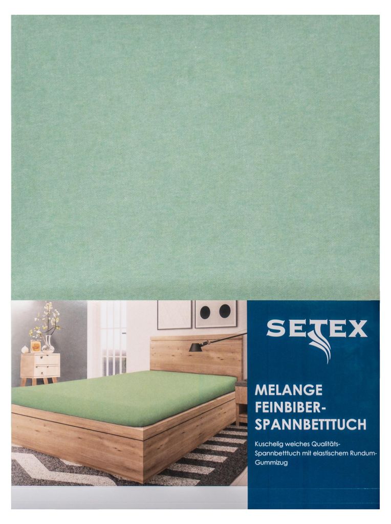 Setex Feinbiber Spannbettlaken 180-200 x 200 cm salbeigrün Produktbild 