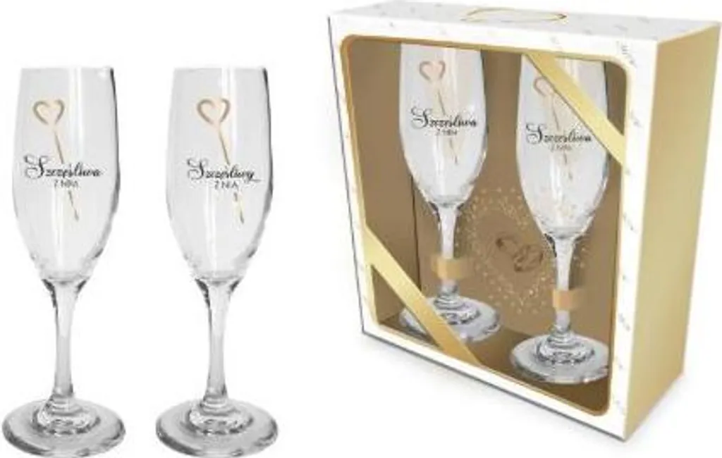 Lot de 2 coupes à champagne Heureuse avec Lui et Heureux avec Elle