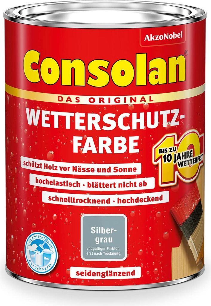Consolan Wetterschutzfarbe, Deckender Holzschutz für Außen, Produktbild 