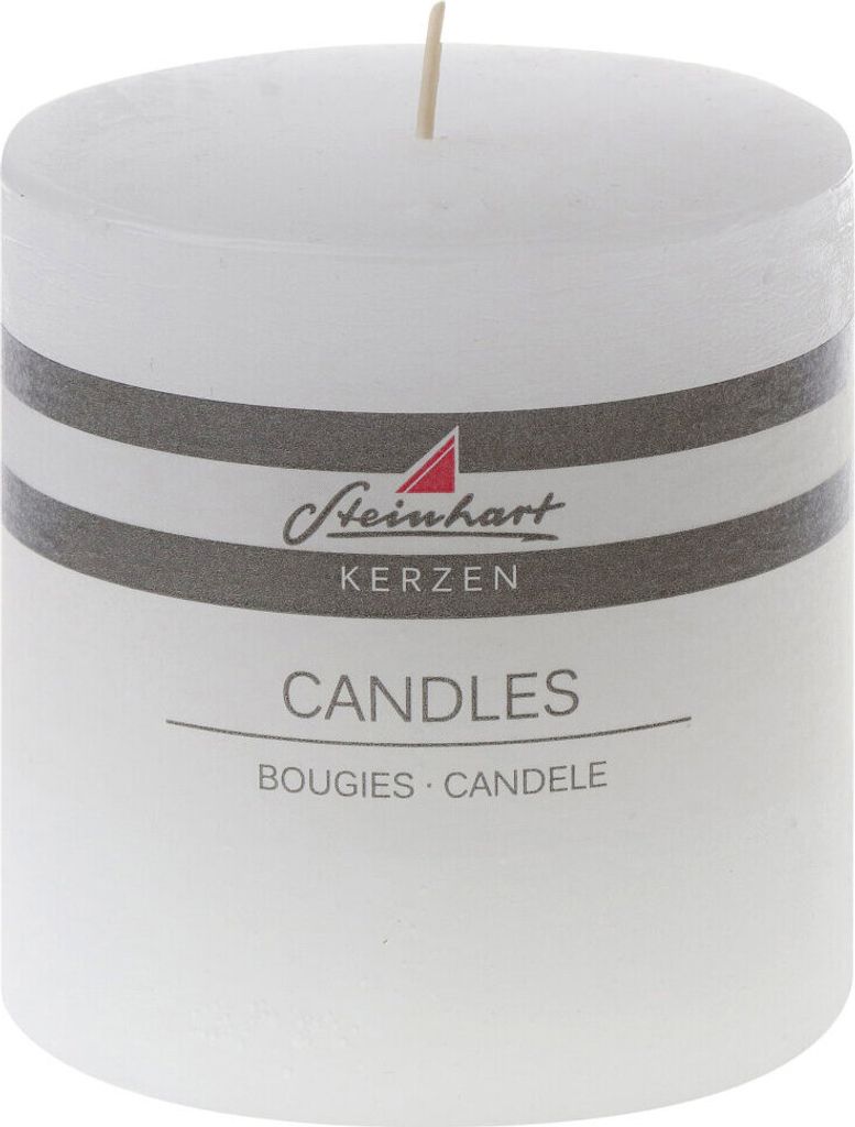 Stumpenkerze "Raureif" Weiß 100/98 mm Steinhart Kerzen in RAL-Kerzen Güte Qualität
