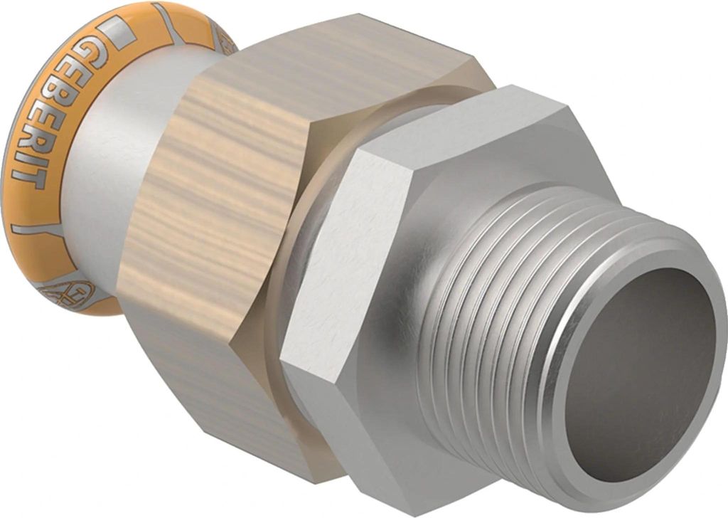 Geberit GE Mapress Therm, Uebergangsverschraubung, d28mm, R1, NPW, 1 Stk.