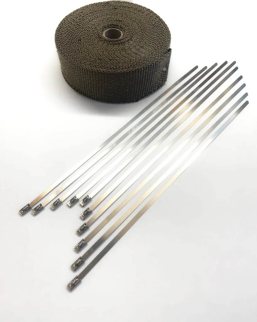 Benda Termica Scarico 15m x 30mm e 10 Fascette Metallo - Offerta Kit