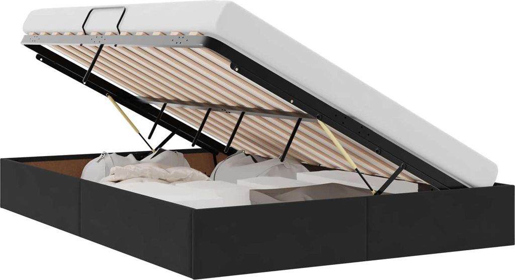 vidaXL Ottoman Bettgestell mit Speicher Schwarz 140 x 200 cm Samt