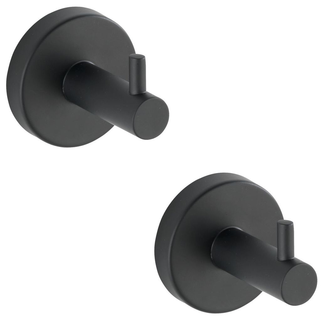 WENKO 2er Set Edelstahl Wand Haken Handtuch Halter Bad Produktbild 
