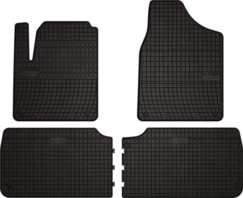Tappetini auto in gomma adatto per Ford Galaxy MK1 (1995-2006, monovolume) neri, set 4 pz, con fissaggi