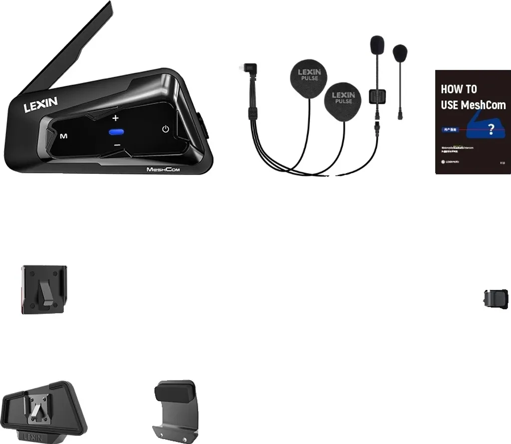 Intercom moto LEXIN 1STK Mesh 2km avec Dual Audio Streaming Bluetooth