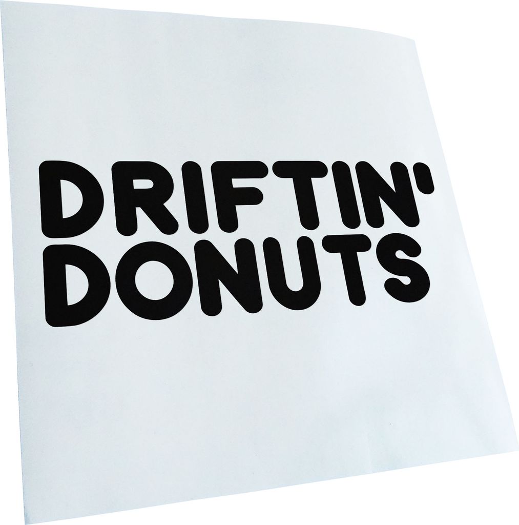 Kiwistar - Autoaufkleber - schwarz - 60 x 24 cm - Driftin' Donuts - Heckscheibenaufkleber - Aufkleber für Auto Kfz Fahrrad, LKW, Truck Mofa