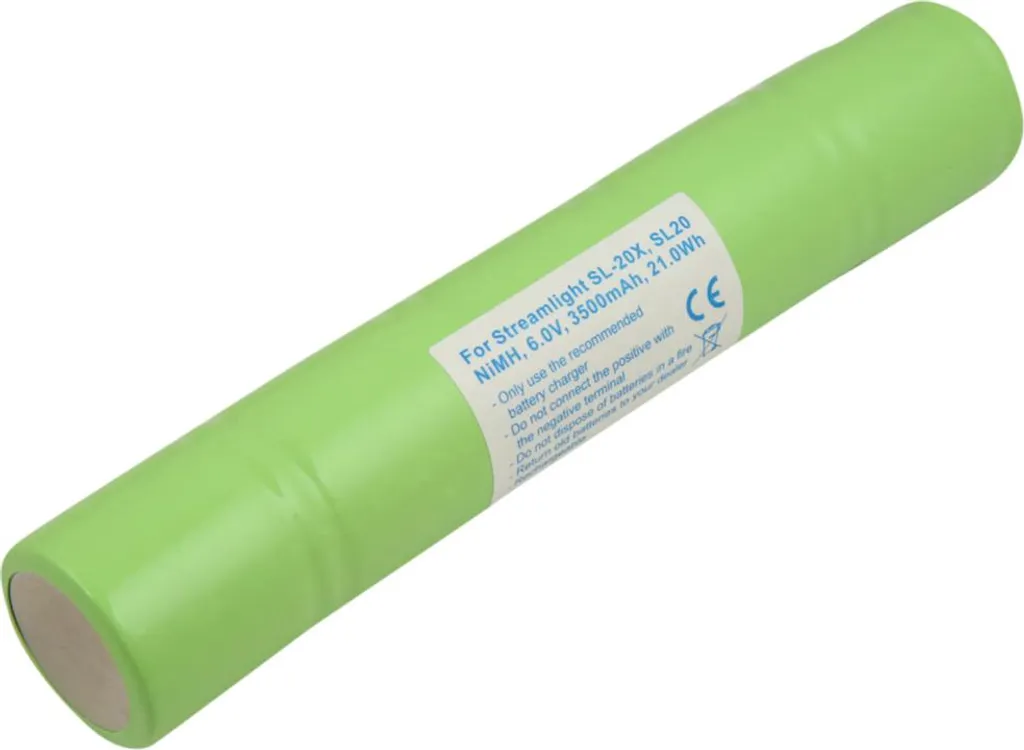 Batterie haute capacité 3500mAh 6V NiMH pour Streamlight SL-20X Vert