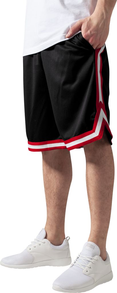 Pánské kraťasy Urban Classics Stripes Mesh Shorts blkredwht Obrázek produktu 