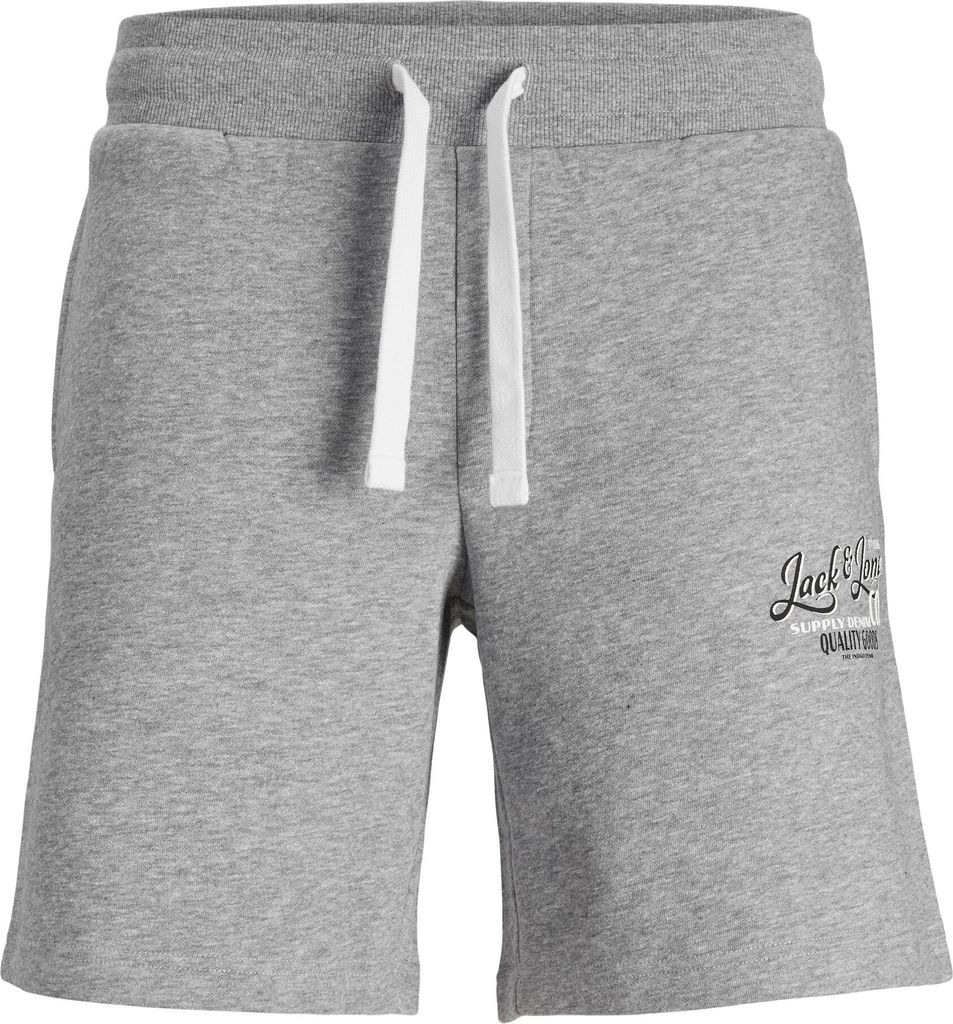 Jack & Jones Shorts Unifarbene kurze Hose STANDY Sweat Shorts mit Kordelzug, Gesäßtasche und Logoprint in Komfort Fit