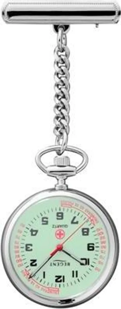 Regent Montre d'infirmière Quartz 12390028 chromée avec cadran lumineux