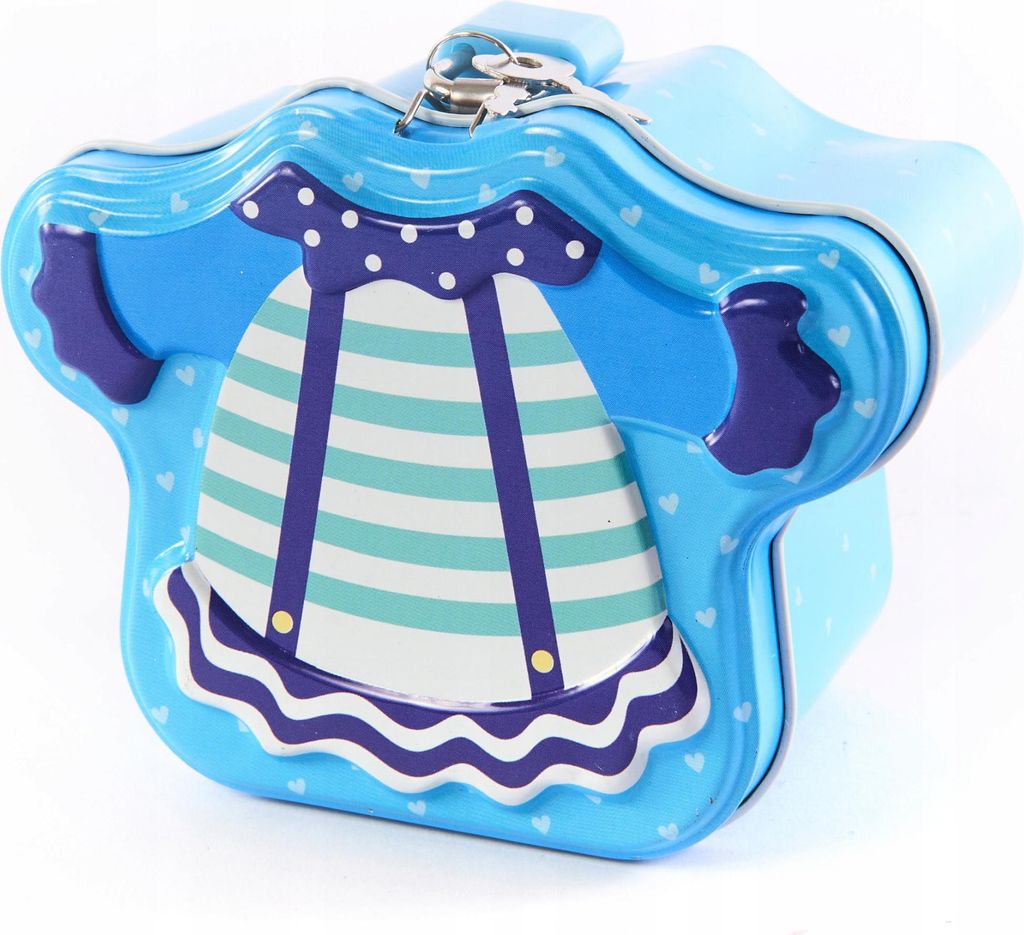 Metall Spardose Truhe mit Schloss - Bunte Sparbüchse für Kinder - 11,5cm - Sicher & Robust