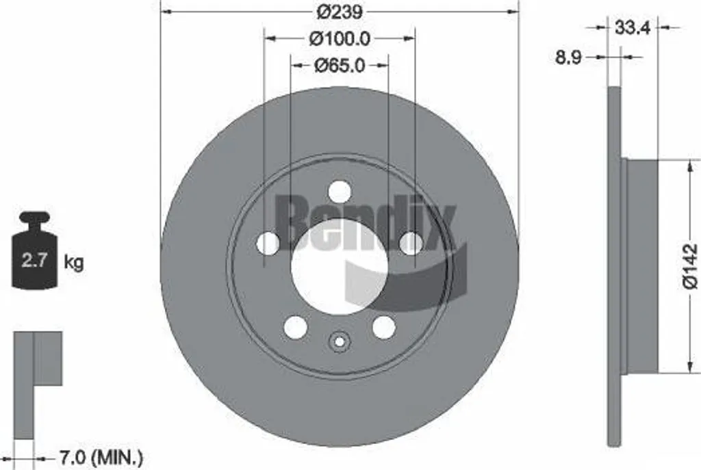 Disque de Frein Arrière pour Audi A3 et TT - Qualité OE Bendix BDS1668