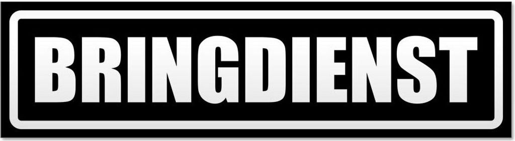 Kiwistar Bringdienst invertiert Magnetschild Schild magnetisch - 30cm Schwarz - Magnetfolie für Auto PKW Kfz