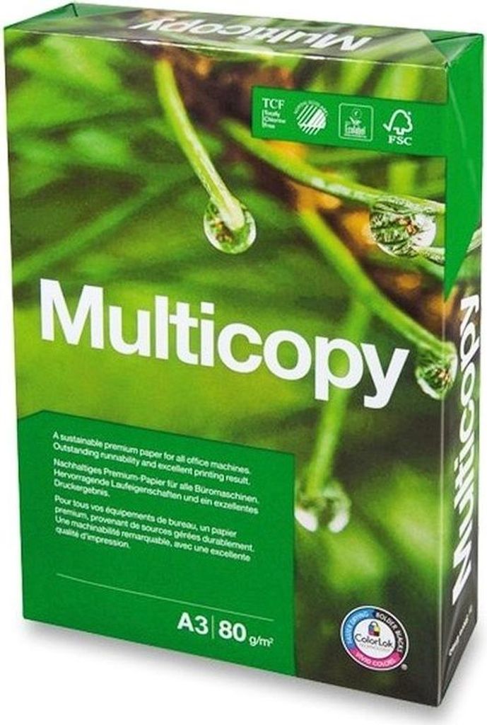 Multicopy Papier 80g/m² DIN-A3 - 500 Blatt Exzellentes Produktbild 