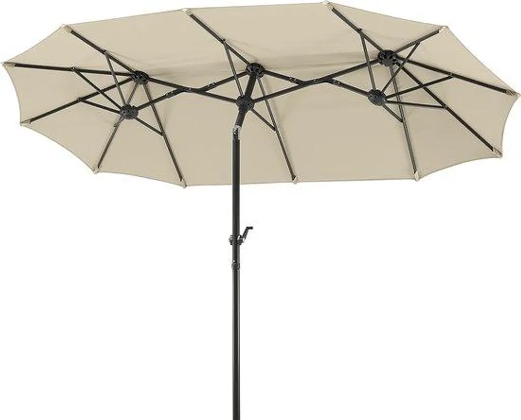 Parasol 300x150 cm Rectangulaire Naturel avec Toile Haute Protection