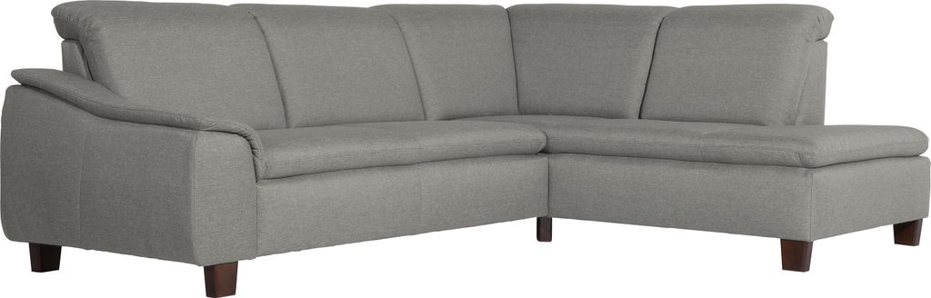 Max Winzer Sofa 2,5-Sitzer links mit Ecksofa rechts Aaron - Flachgewebe hellgrau - Maße: 247 x 187 x 82 cm