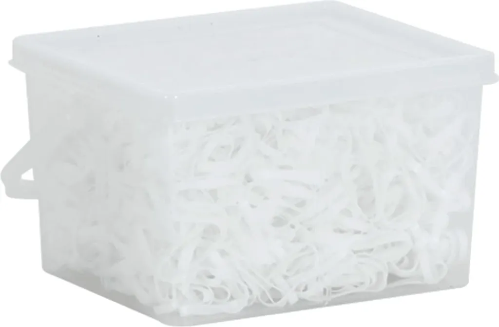 Élastiques Crinière Silicone Blanc 2500 pcs, Anti-Casse et Ultra-Extensibles
