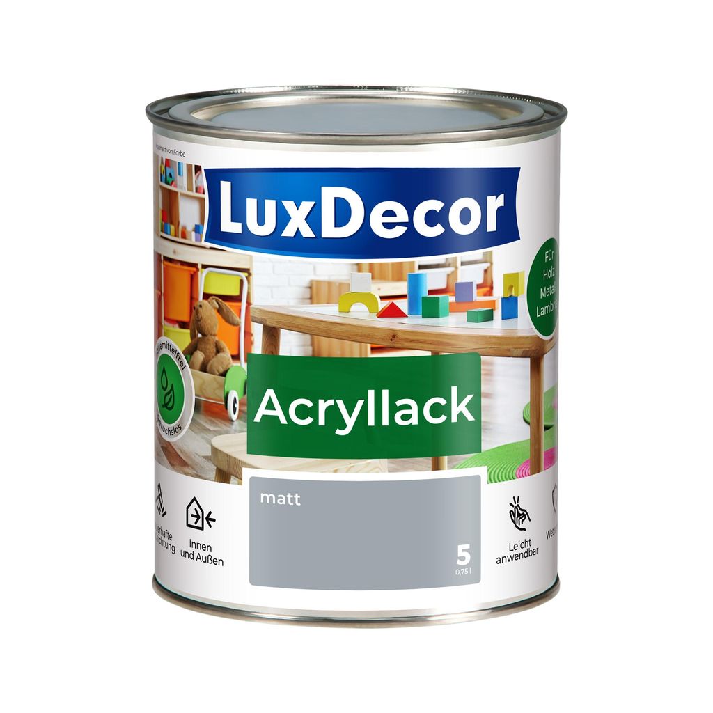 Acryllack 750ml Matt (05) Novemberhimmel Holzlack Spielzeuge Metall Möbel