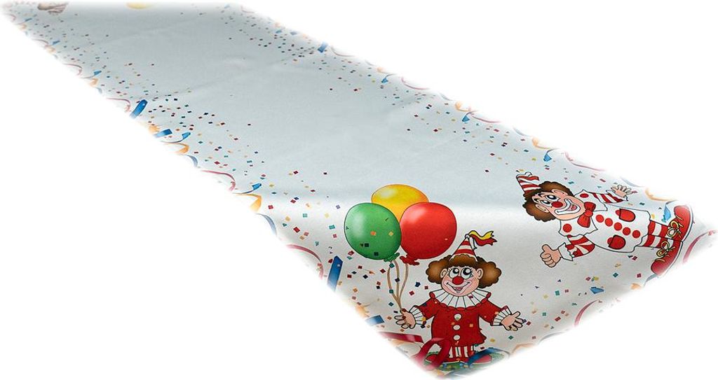 Tischdecke Tischläufer Druck Clowns Fasching 40 x 140 cm