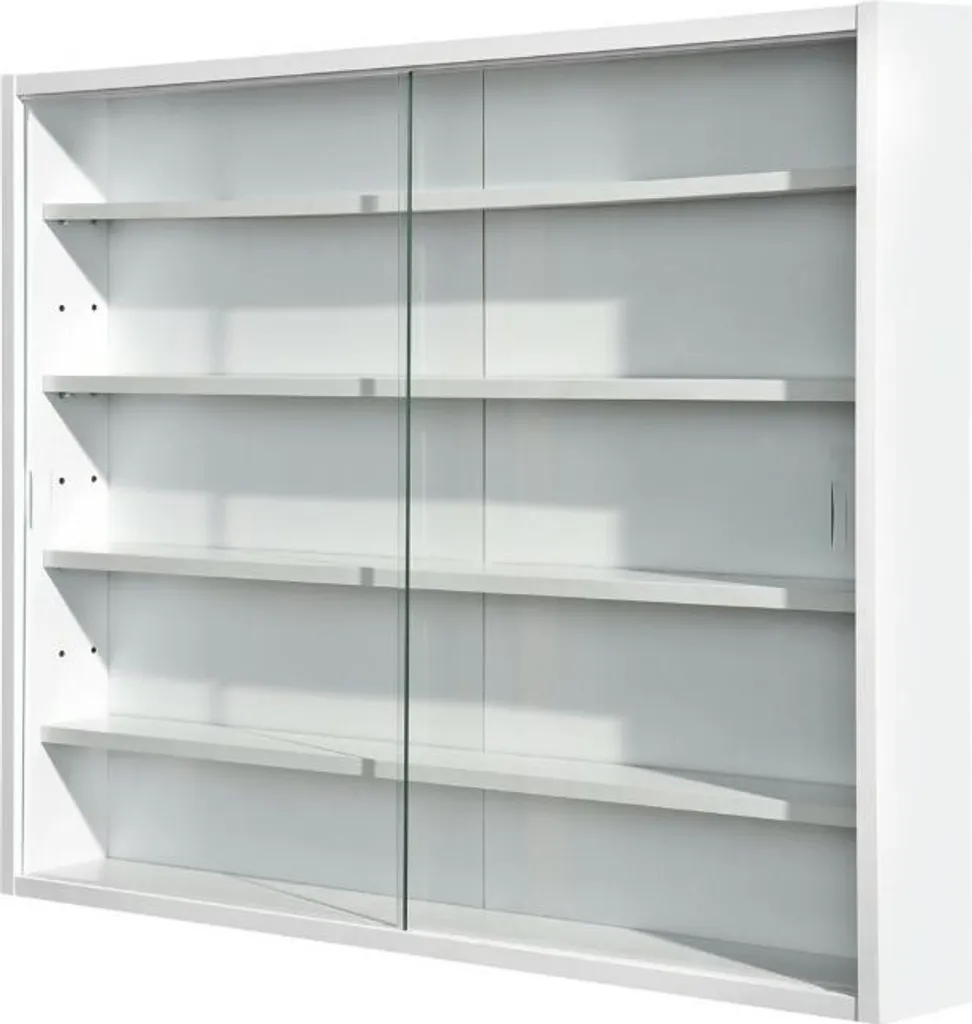 Vitrine Murale Blanche COMPILATI Inter Link avec Tablettes Ajustables - 9