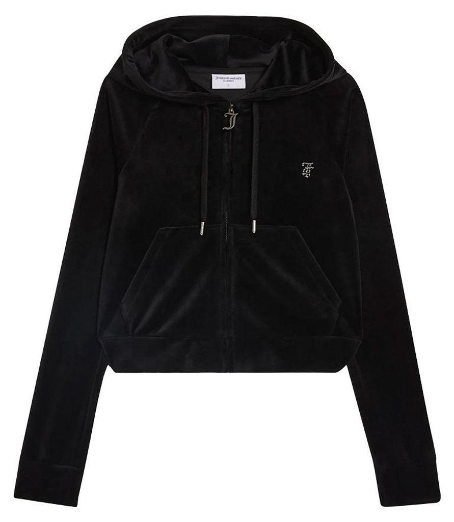 JUICY COUTURE Juicy Couture Madison Classic Velour Hoodie With Juicy Logo SCHWARZ S