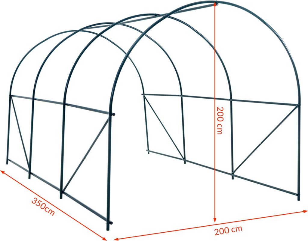 GARDEBRUK® Foliengewächshaus 7m² aufrollbare Tür 6 Fenster Produktbild 8