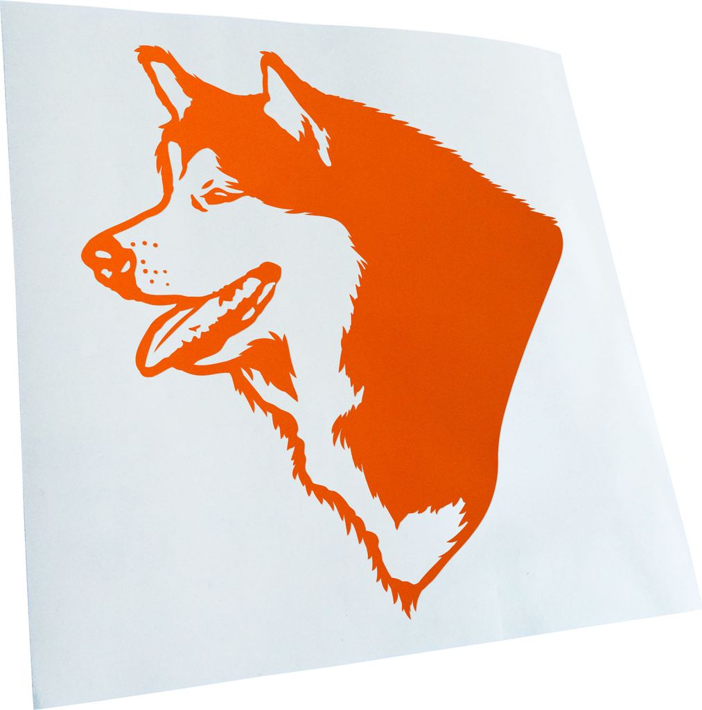 Kiwistar - Autoaufkleber - alaskan malamute Hund - Orange - 50x45cm - Aufkleber für Auto, Laptop, Fahrrad, LKW, Motorrad mehrfarbig JDM Decal Racing