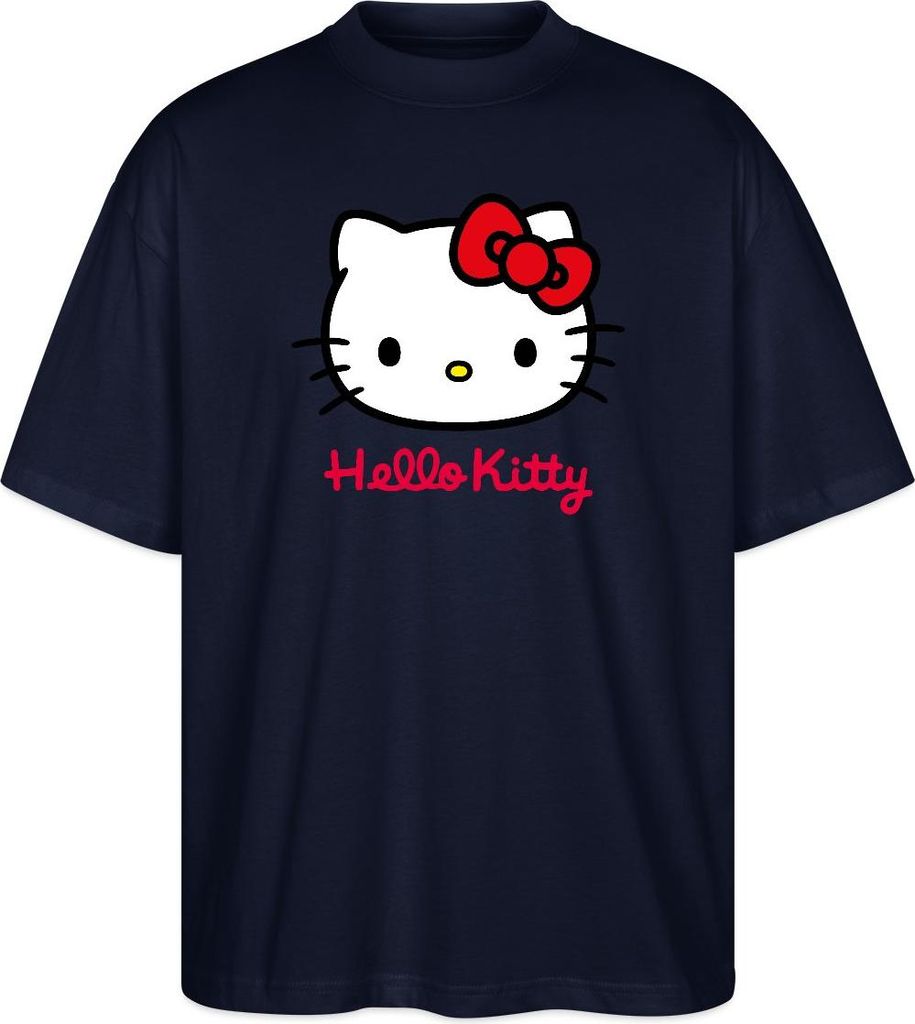 Spreadshirt Hello Kitty Klassisch Mit Schriftzug Oversize Uni T-Shirt, M, Navy