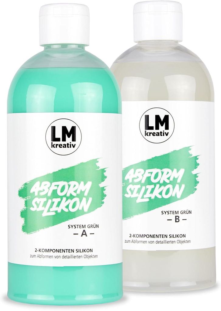 LM-Kreativ Abformsilikon 1 kg, grün – flüssiges Produktbild 