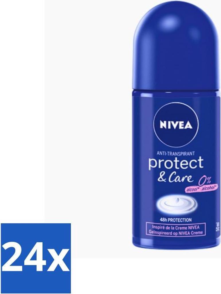 Nivea - Protect & Care - Deodorant - Roll-On - 50 ml - Vorteilspack - 24 Stücke