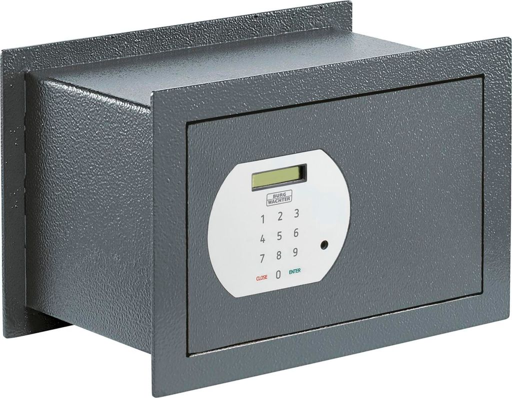 Burgwächter Wand Tresor mit Schlüssel - Einbautresor Pure Safe PSW 120 E - Mini Tresor für Wandbefestigung, Stahl anthrazit