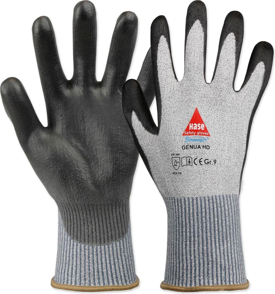 HASE SAFETY GLOVES Schnittschutz-Arbeitshandschuhe Genua HD, Größe 9