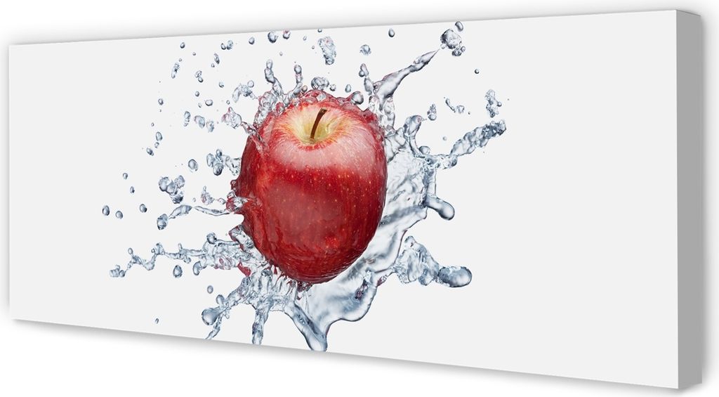 Leinwandbild 125x50 Wandkunst Roter Apfel in Wasser