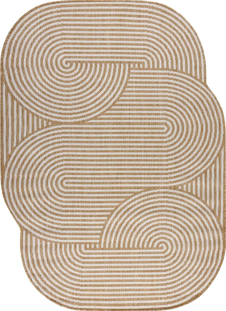 ORGANIC 1835 Sisalteppich Geometrisch Ecru / natur – moderne unregelmäßige Form beige 120x170 cm