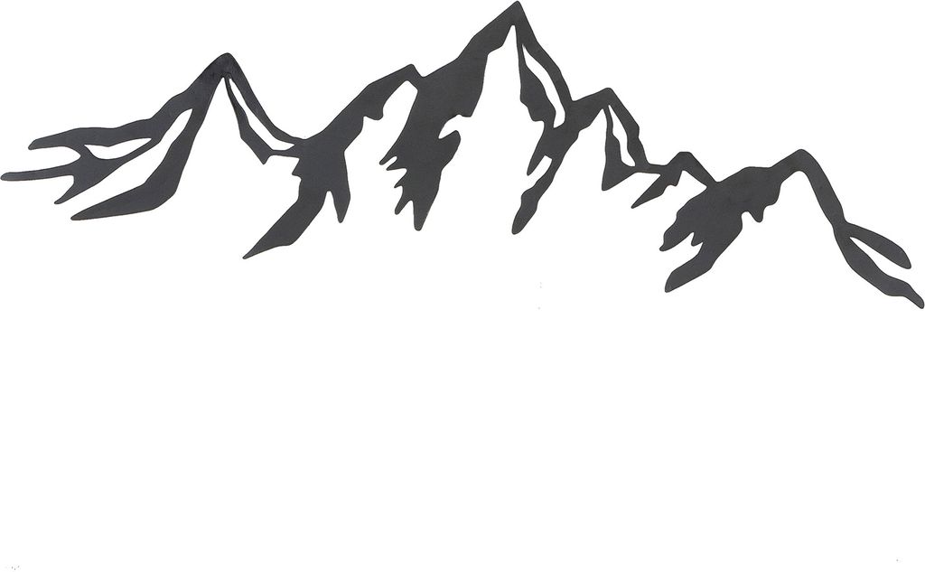 Gilde Wandrelief, "Bergsilhouette", Metall, schwarz, VE 2, L. 1 cm, B. 80 cm, H. 26 cm 69838 4063387698389