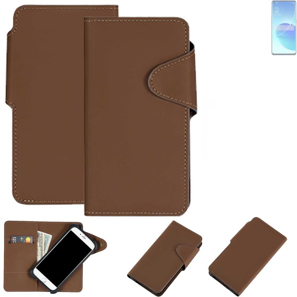 K-S-Trade Schutzhülle Klapphülle Kunstleder kompatibel mit Sharp Aquos R8s braun Handy Hülle Wallet Case